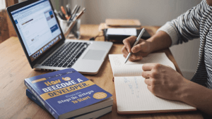A-person-learning-how-to-become-a-web-developer