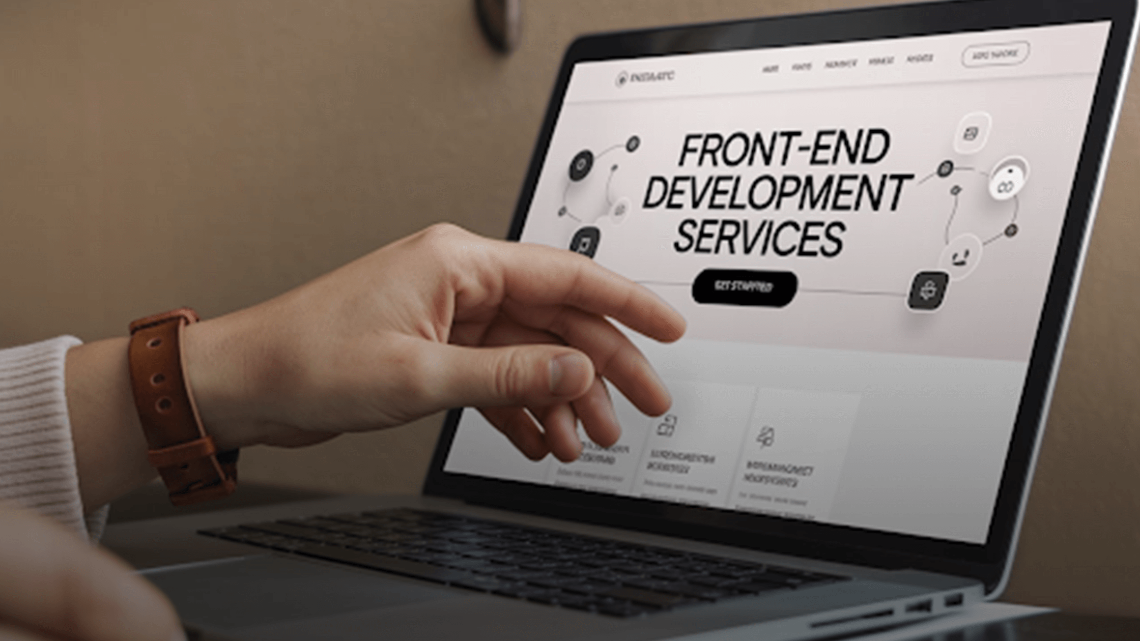 An-expert-highlighting-front-end-development-in-web-design,-coding,-and-user-experience.